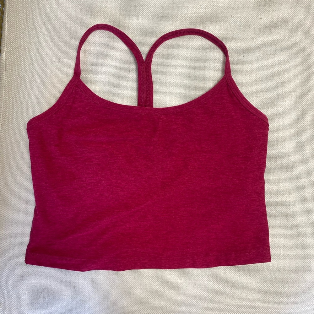 Pink Beyond Yoga Spacedye Slim Racerback Cropped Tank